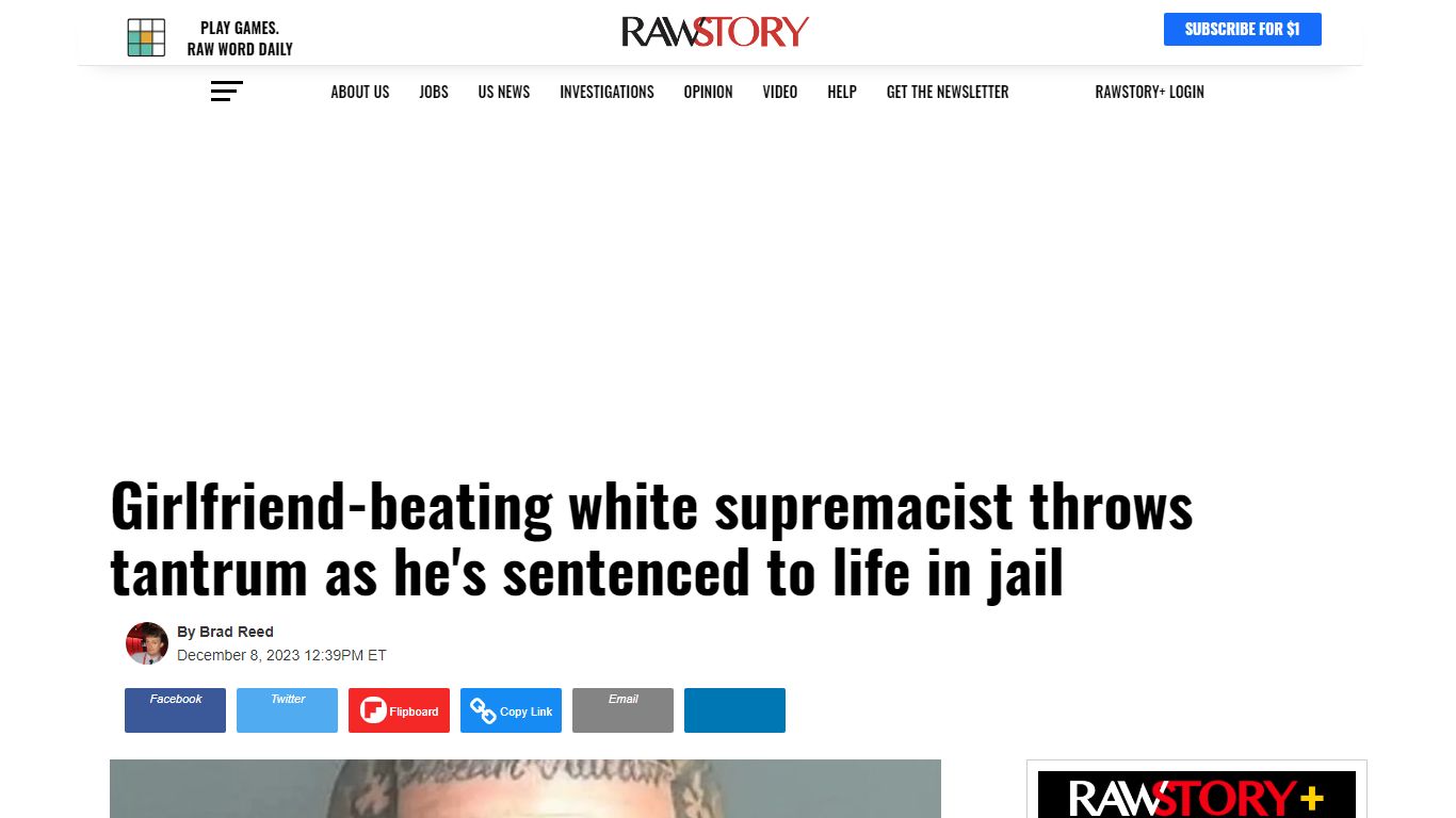Girlfriend-beating white supremacist throws tantrum as he's sentenced ...